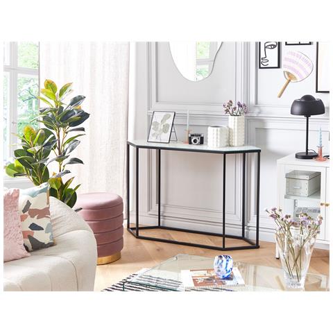 Tavolino Consolle Perrin Vetro Temperato Marmo/nero - Foto 1