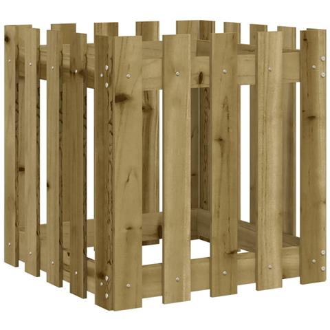 Fioriera Giardino A Recinzione 50x50x50pino Massello Impregnato - Foto 2
