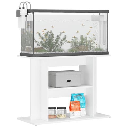 Supporto per Acquario 80x35x60 cm in Legno Multistrato Bianco - Foto 2