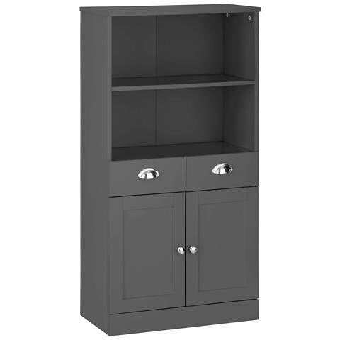 Kira Mobile Con 2 Ante E 2 Cassetti In Truciolare Grigio - Foto 1