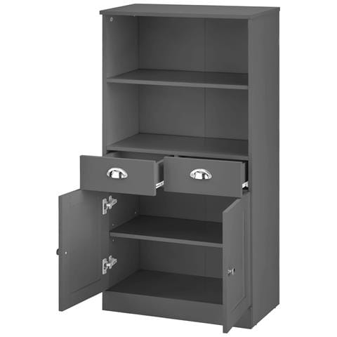 Kira Mobile Con 2 Ante E 2 Cassetti In Truciolare Grigio - Foto 2