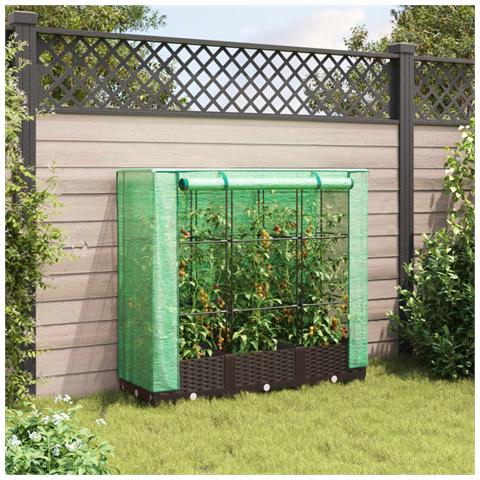 Letto Rialzato Con Copertura Serra Effetto Rattan 120x40x123 Cm - Foto 3