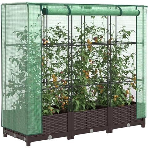 Letto Rialzato Con Copertura Serra Effetto Rattan 120x40x123 Cm - Foto 1