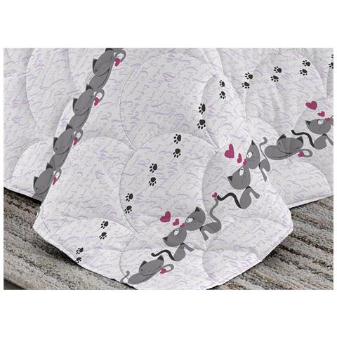 Trapunta Piumone Invernale Linea Pensieri Delicati Disegno Gattini Matrimoniale Rosa - Foto 5
