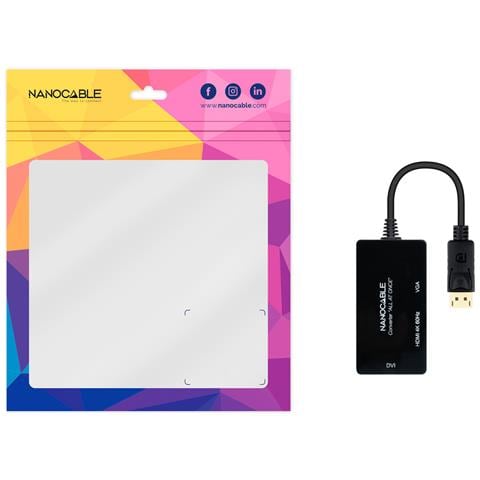 10.16.3301-ALL cavo e adattatore video 0,2 m DisplayPort DVI-D + VGA (D-Sub) + HDMI Nero - Foto 2