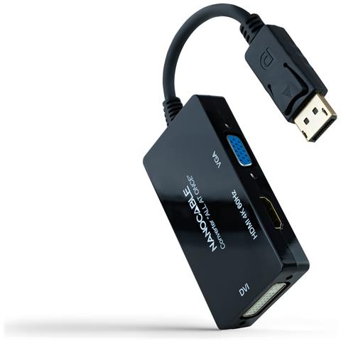 10.16.3301-ALL cavo e adattatore video 0,2 m DisplayPort DVI-D + VGA (D-Sub) + HDMI Nero - Foto 1