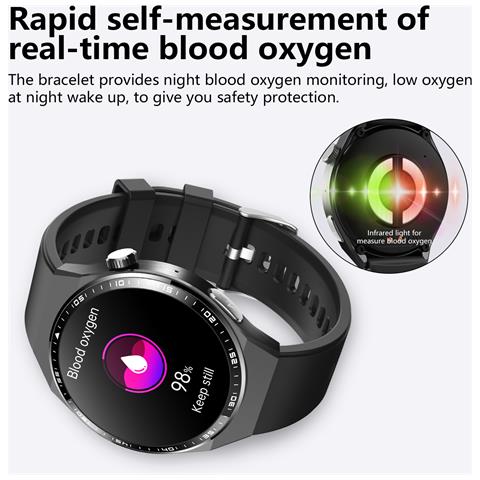 Smartwatch Con Ecg, Analisi Della Composizione Corporea, Analisi Della Composizione Del Sangue (acido Urico, Lipidi Nel Sangue) Black Bamboo Edition Strap - Foto 2
