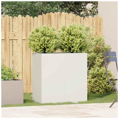 Fioriera Bianca 80x40x80 Cm In Acciaio Laminato A Freddo - Foto 3