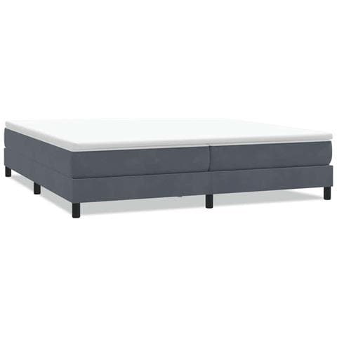Letto A Molle Senza Materasso Grigio Scuro 200x210 Cm Velluto - Foto 2
