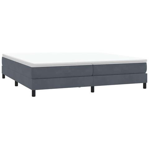 Letto A Molle Senza Materasso Grigio Scuro 200x210 Cm Velluto - Foto 3