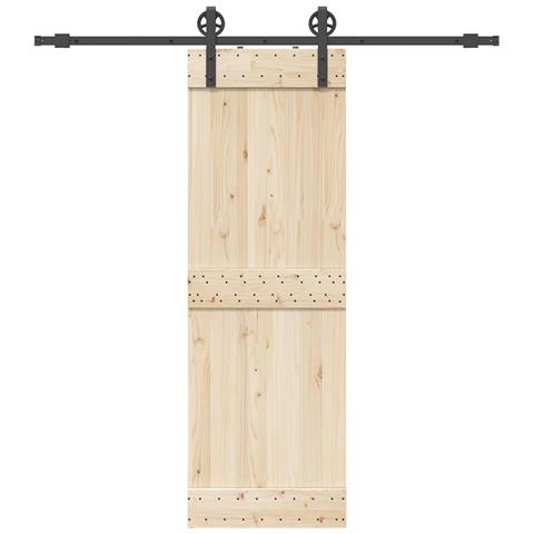 Kit Di Binari Per Porte Scorrevoli 200 Cm Acciaio Nero - Foto 1