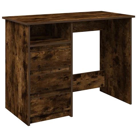 Scrivania Rovere Fumo 102x50x75 Cm In Legno Multistrato - Foto 2