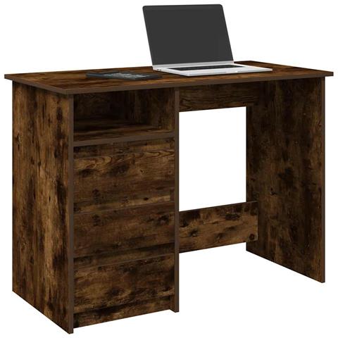 Scrivania Rovere Fumo 102x50x75 Cm In Legno Multistrato - Foto 1