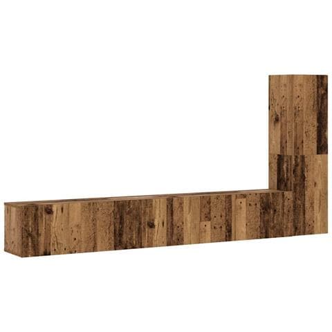 Mobili Tv A Parete 3 Pz Legno Antico In Legno Multistrato - Foto 2