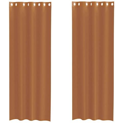 Tende In Voile Con Occhielli 2 Pz Terracotta - Foto 2
