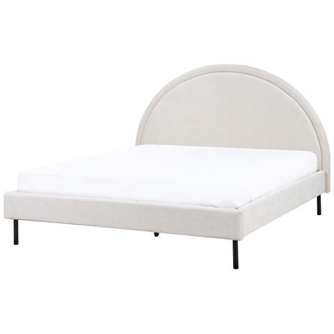 Letto Tessuto Margut 160 X 200 Cm Beige Chiaro - Foto 2