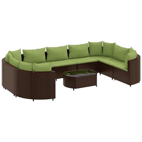 Lusso Casadino -  Set Divani Da Giardino 10pz Con Cuscini In Polyrattan Marrone - Foto 1