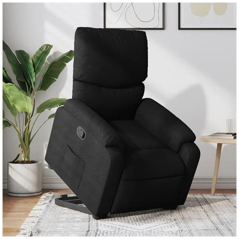 Poltrona Alzapersona Reclinabile Nera In Tessuto - Foto 8