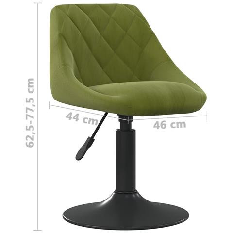 Sedia da Pranzo Verde Chiaro in Velluto - Foto 7