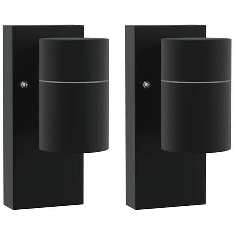 Luci da muro esterne 2 pcs Acciaio Inossidabile Nero IP44 - Foto 1