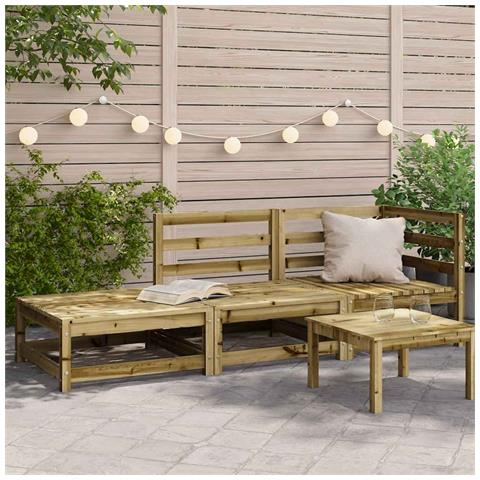 Divano Giardino con Poggiapiedi 2 Sedute Legno Impregnato Pino - Foto 2