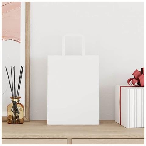 Sacchetti di Carta 250 pz con Manici Bianchi 21x11x28 cm - Foto 2