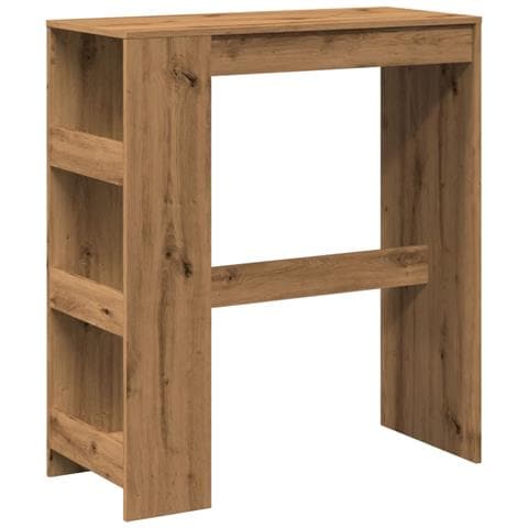 Tavolo Bar con Rastrelliera Rovere 90x40x103,5 cm Multistrato - Foto 1