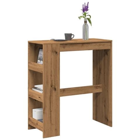 Tavolo Bar con Rastrelliera Rovere 90x40x103,5 cm Multistrato - Foto 2