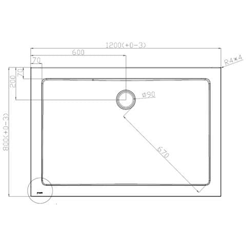 Piatto Doccia 80x120 Cm Rettangolare Ribassato Resina H3.5 Cm Monaco Bianco - Foto 2