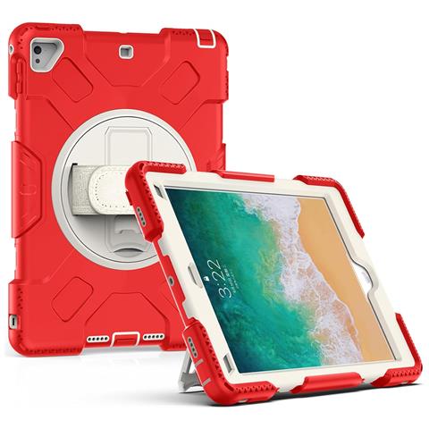 Custodia Per Ipad 9/8/7 10.2” Armata Con Supporto Girevole Rosso - Foto 1