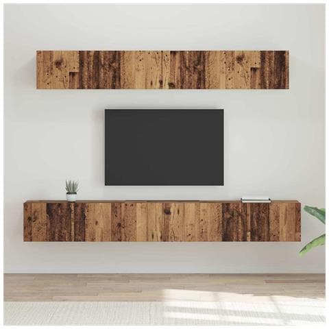 Set di mobili TV 5 pcs Legno vecchio Media Legno multistrato - Foto 2