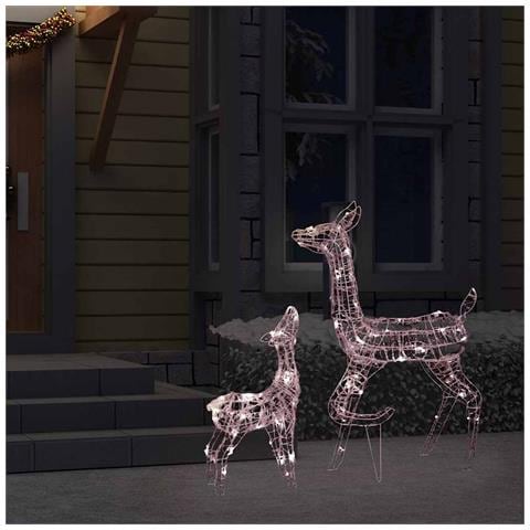 Famiglia Di Renne Di Natale 160 Led Bianco Caldo In Acrilico - Foto 2