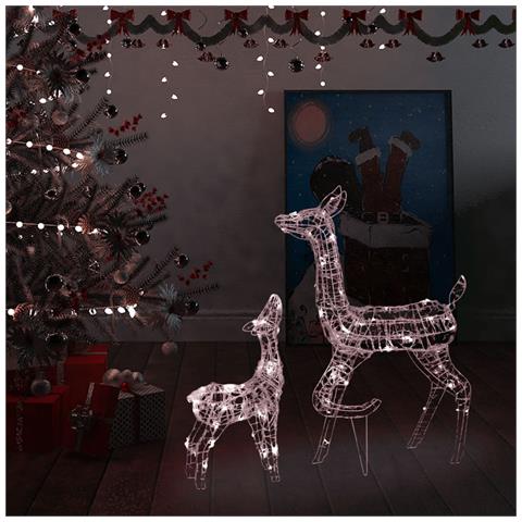 Famiglia Di Renne Di Natale 160 Led Bianco Caldo In Acrilico - Foto 8