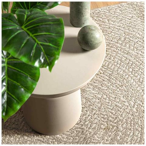 Tappeto ZIZUR Crema 200x290 cm Aspetto Iuta Interni ed Esterni - Foto 2