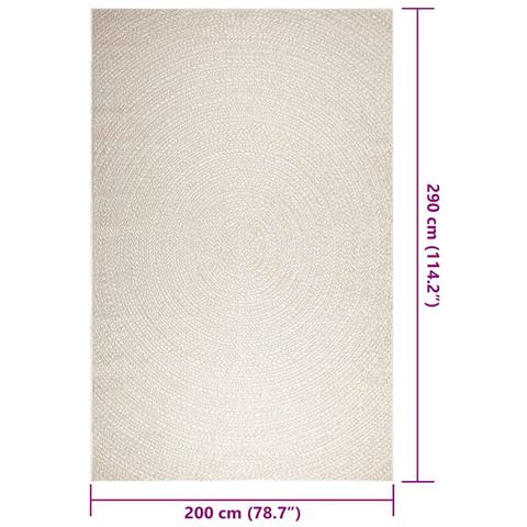 Tappeto ZIZUR Crema 200x290 cm Aspetto Iuta Interni ed Esterni - Foto 9