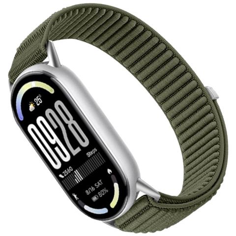 Cinturino In Nylon Con Motivo Montano Selvaggio Compatibile Con Xiaomi Mi Band Serie 10/9/8 Green - Foto 3