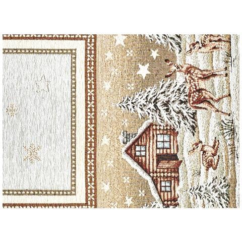 Tovaglia Centrino Runner Tavolo Fantasie Natalizie Centrotavola Cinigliato Made Italy 40x180 Chalet White - Foto 2