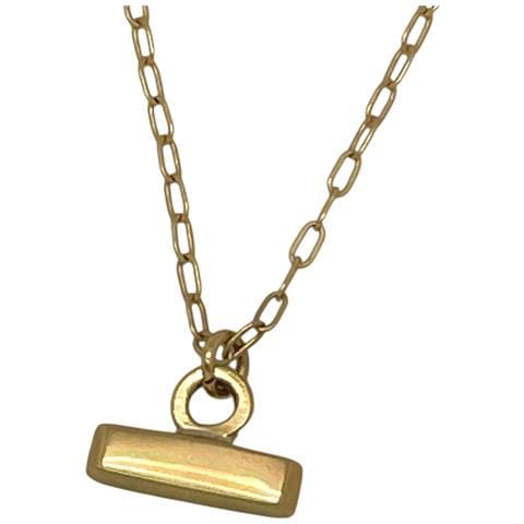Collare Petit Bar Con Catena In Ottone Placcato Oro - Foto 2
