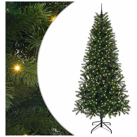 Albero di Natale artificiale con 300 LED Verde 240 cm PE e PVC - Foto 1