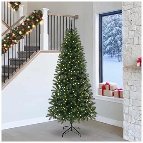 Albero di Natale artificiale con 300 LED Verde 240 cm PE e PVC - Foto 2