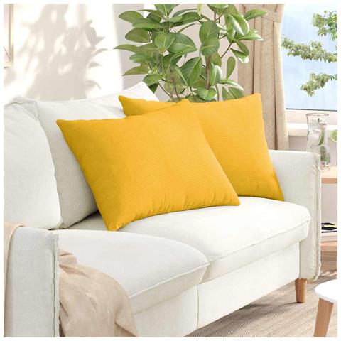 Cuscini da Divano 2 pcs Giallo Chiaro 70 x 50 cm - Foto 2