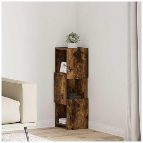 Mobile angolare Bianco 25,5x25x80cm Legno multistrato - Foto 2