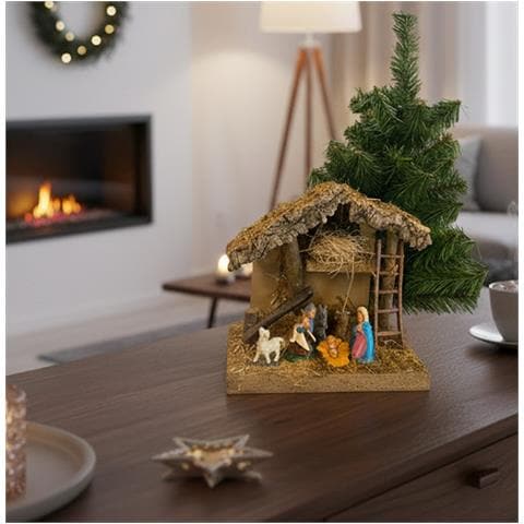 Dmora Decorazione Da Natale Ciserano Verde, Colore Struttura Marrone - Foto 1