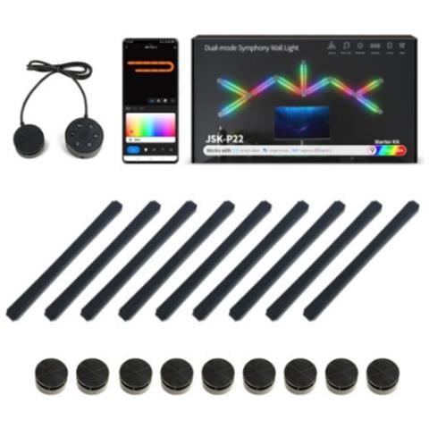 Luci Led Smart Styling Wifi Bluetooth - 9 Strisce, Connettori E Adattatore Ue - Splicing Fai Da Te Black - Foto 1