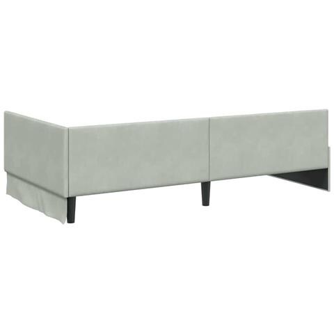 Struttura Letto Angolare con Materasso 2 pcs Grigio chiaro - Foto 9