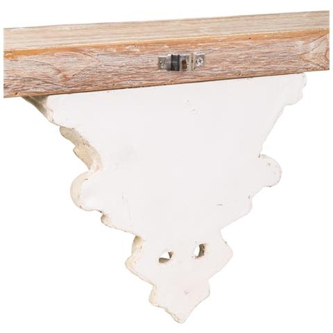 Scaffale In Legno Intagliato Bianco E Resina 120x14x28h - Foto 4