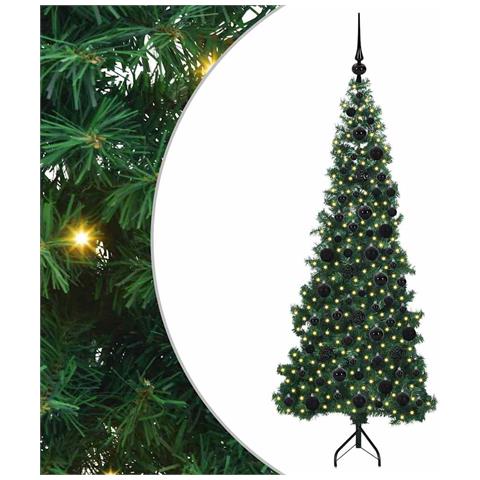 Albero di Natale Artificiale Angolare con 300 LED Verde 180 cm - Foto 1
