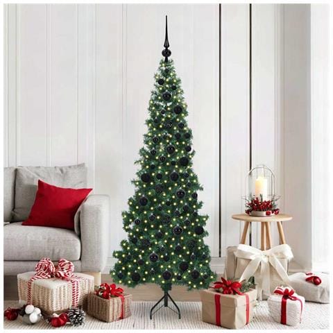 Albero di Natale Artificiale Angolare con 300 LED Verde 180 cm - Foto 2
