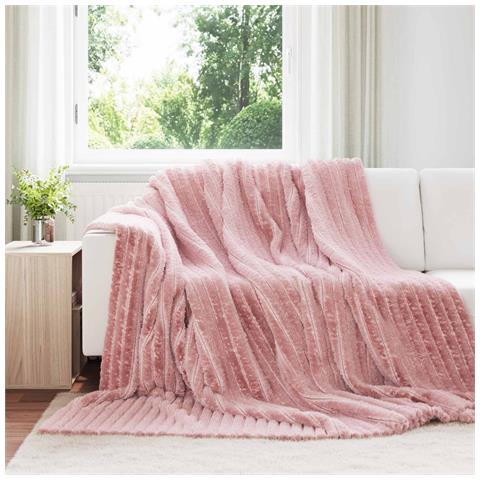 Coperta Rosa 270 x 240 cm Panno - Foto 2