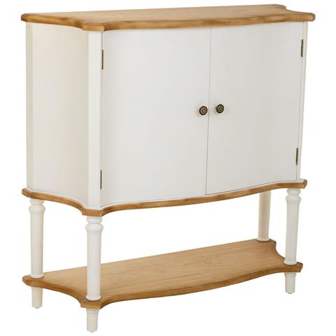 Tavolino Da Ingresso In Legno Bianco 106x37x105h Cm - Foto 1